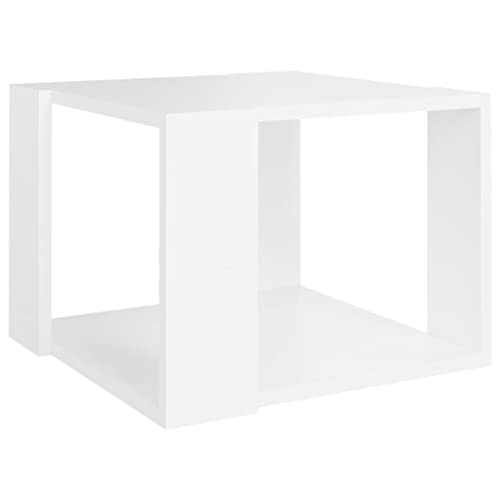 vidaXL Couchtisch Beistelltisch Wohnzimmertisch Kaffeetisch Sofatisch Teetisch Tisch Wohnzimmer Wohnzimmermöbel Weiß 40x40x30cm Holzwerkstoff