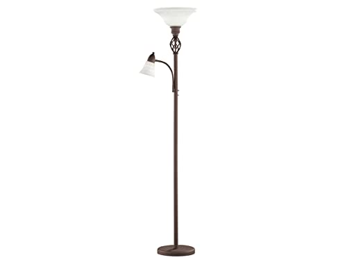 Trio Leuchten LED Stehleuchte Rustica 4602021-24, Metall rostfarbig, exkl. 1x E27, Weiß