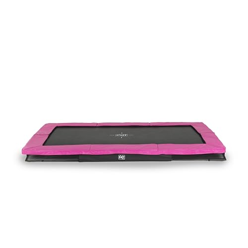 EXIT Toys Silhouette Sports Bodentrampolin - 214x305cm - Rechteckiges Inground Gartentrampolin Outdoor - für Personen ab 14 Jahren - Mit Fußschutzsystem - Gute Sprungkraft - Rosa