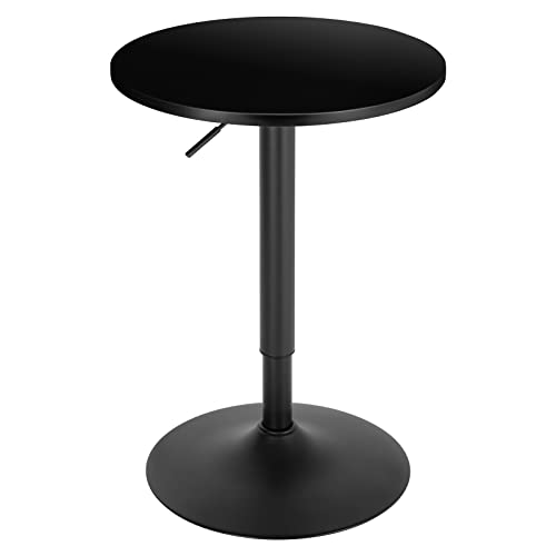 WOLTU Bartisch Stehtisch, höhenverstellbarer Tisch 70-91 cm, multifunktionaler Partytisch in Wohnzimmer Küche Balkon, Bistrotisch aus MDF Metall, Schwarz