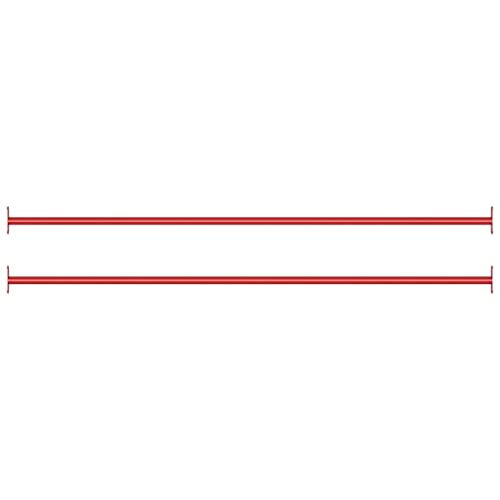 vidaXL 2X Turnstange Reckstange Klimmzugstange Kletterstange Stange Turnreck Metallreck Gymnastik Turnstangen Kinder 125cm Stahl Rot