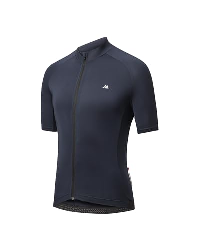 DANISH ENDURANCE Kurzarm Radtrikot Herren mit Reißverschluss, Fahrradtrikot mit Taschen, Schnelltrocknend Marineblau XXL