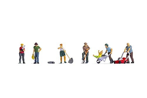 NOCH Modell-Eisenbahn-Figuren-Set H0, Gartenarbeit, Modellbauzubehör Kunststofffiguren