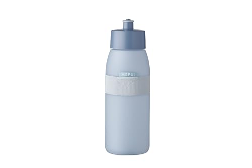 Mepal - Sportflasche Ellipse - Praktische Wasserflasche für Sport, Gym & Freizeit - Sport Trinkflasche mit weichem Ausgießer - Spülmaschinenfest & BPA-frei - 500 ml - Nordic blue