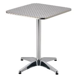 METRO Professional Outdoor Bistrotisch Narni, Aluminium, 60 x 60 cm, Wetterfest, Quadratisch, Silber