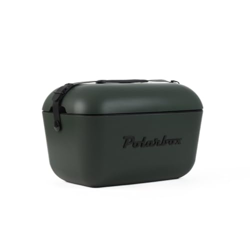 Kühlbox | Passive Kühlbox | Kühltaschen Polar in Retro Vintage Design aus Kunststoff mit polystyrol (Airpop) thermische Isolierung (Schwarz, 20 L)