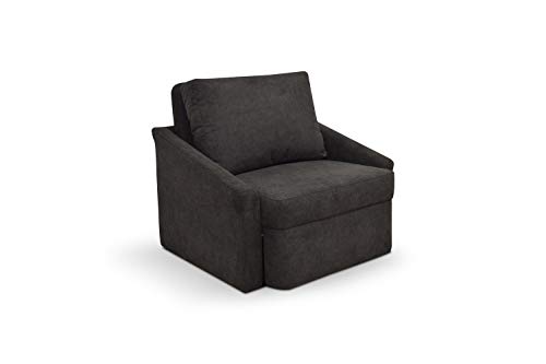 DOMO. collection Sessel Relax, Dauerschläfer, Boxspring Sofa mit Schlaffunktion, Schlafsessel, Gästebett, Schlafsofa 108 x 96 x 86 cm (BxTxH), dunkelgrau