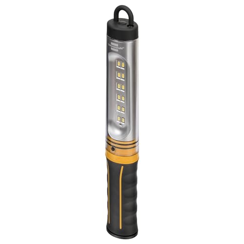 Brennenstuhl LED Akku Werkstattleuchte WL 500 A/Aufladbare Stableuchte mit USB Ladekabel (520lm, 3 Lichtmodi, mit integriertem Haken und Magnet)