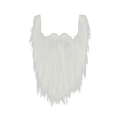 Baoblaze Schnurrbärte, Kostümzubehör, Cosplay, Halloween, Langer falscher Bart, Gesichtsbehaarung für Urlaub, Unisex, Kinder, Bühnenaufführung, Karneval, Weiß