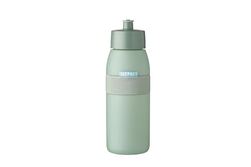 Mepal - Sportflasche Ellipse - Praktische Wasserflasche für Sport, Gym & Freizeit - Sport Trinkflasche mit weichem Ausgießer - Spülmaschinenfest & BPA-frei - 500 ml - Nordic sage