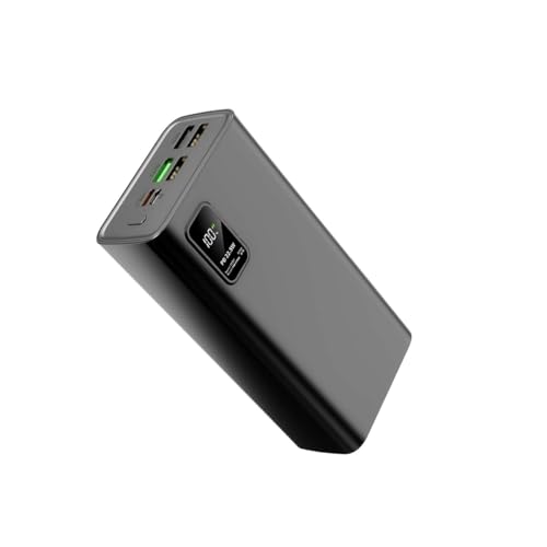 60000mAh Externer Akku mit Schnellladefunktion (QC3.0 22,5 W, USB C PD20W), 2 Eingängen & 5 Ausgängen für Handy, Kamera, Pad, Headset usw. - PowerBank 60000mah.
