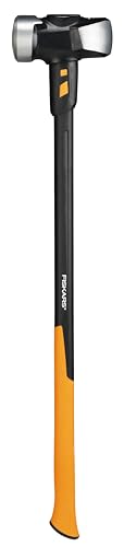 Fiskars Vorschlaghammer IsoCore XL zum Eintreiben von Holzpfählen oder Abbrucharbeiten, Länge: 92 cm, Gewicht: 5,67 kg, Schwarz/Orange, 1020164