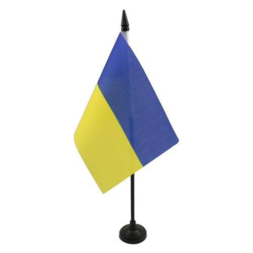 AZ FLAG - Tischflagge Ukraine - 15x10 cm - Ukrainische Tischfahne 10 x 15 Cm - Flaggen