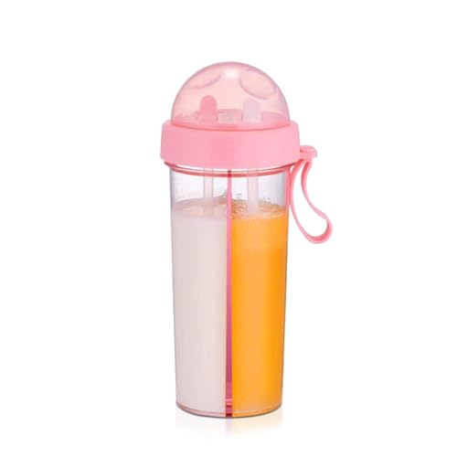 HERCHR 600 Ml Wasserbecher Mit Strohhalm Und Deckel, Wiederverwendbare Hartplastikbecher, Wasserflasche Mit 2 Strohhalm Für Running Climbing Gym Cycling Wandern Bergsteigen(rosa)