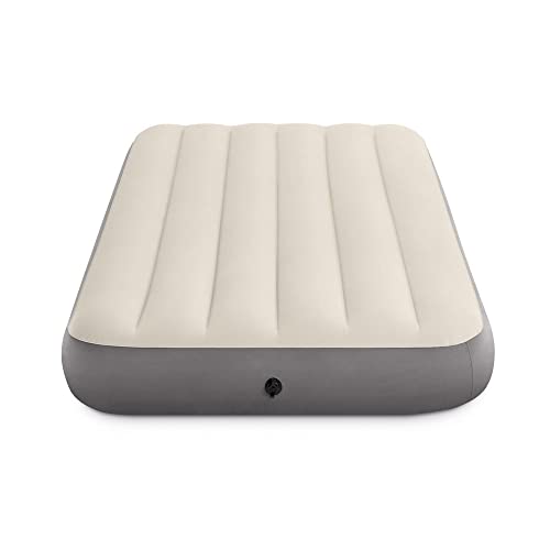 Intex 64101 - Luftmatratze Einzelbett Dura-Beam Single High, Aufblasbare Matratze mit Ventil, Geeignet für 1 Person, PVC, Mehrfarbig, 99x191x25 cm
