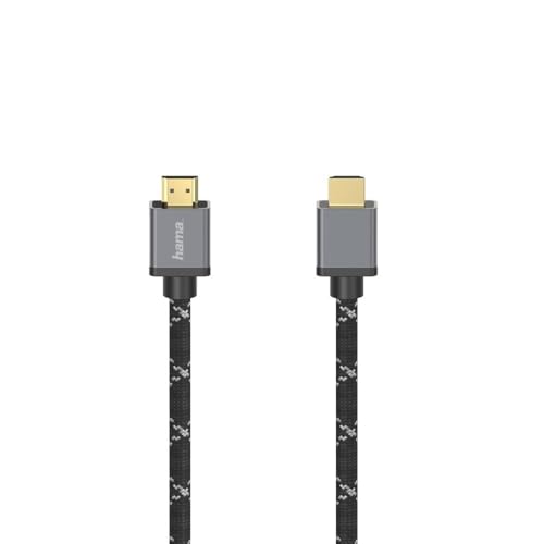 Hama Premium HDMI Kabel 2 Meter Ultra High Speed (Exzellentes Monitorkabel 4K / 8K, 48 Gbit/s, UHD Bildschirmkabel eARC, Ethernet, HDR, Aramidfaser Kabelmantel, HDMI 2.1 Kabel 120 Hz/60 Hz) 2m
