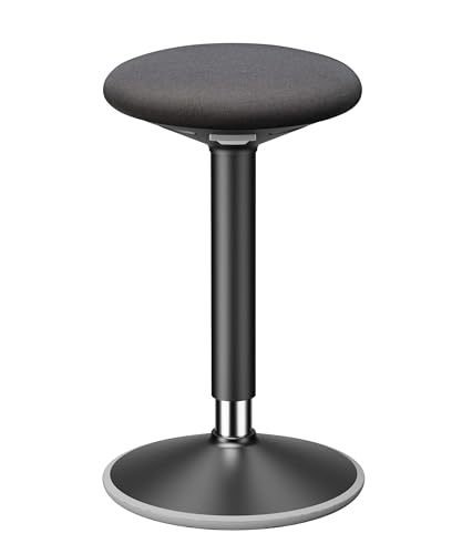 Eigentlich Pendelhocker gepolsterte Sitzfläche, Stehhilfe höhenverstellbar von 56-81 cm, Arbeitshocker schwarz, ergonomischer Steh-Sitzhocker