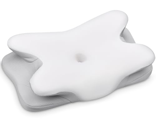 Ehomfory Memory Foam Kissen, Nackenkissen Kopfkissen Nackenstützkissen Ergonomisches Seitenschläferkissen für Seiten, Rücken & Bauchschläfer，69x37x9/12 cm
