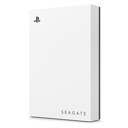 Seagate Game Drive PS4/PS5, 5TB, tragbare externe Festplatte, 2.5 Zoll, USB 3.0, weiß, LED blau, Plug and Play, Modellnr.: STLV5000200
