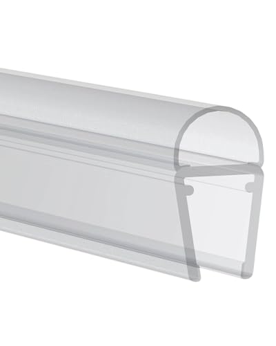 Gedotec Duschtürdichtung streifend | 1 Stück | Glasbodendichtung transparent | Länge: 2 m | Duschdichtung 6 mm - 8 mm | Türbodendichtung PVC wasserabweisend | Duschabdichtung | Dichtung Duschtür