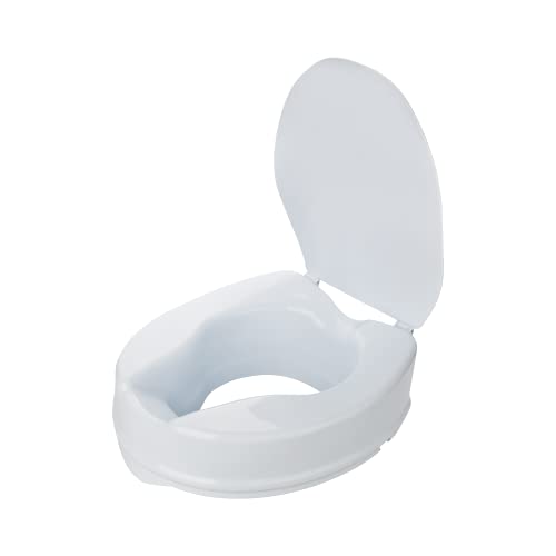 flexilife Toilettensitzerhöhung mit Deckel für Senioren - wahlweise 10cm o. 15cm - WC Sitzerhöhung Toilettenaufsatz Toilettenerhöhung (15 cm)