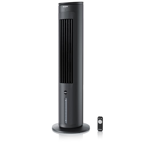 Brandson - Turmventilator mit Wasserkühlung - Preisträger 2025 - Verdunstungskühler - Luftkühler - Ventilator - mobile Klimaanlage ohne Abluftschlauch - leise - 4,6 L Wassertank