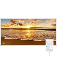 Hocosyme Infrarotheizung Bild 600W, 1-3 Min auf Betriebstemperatur bis 120 Grad - Kann an der Wandmontage, Deckenmontage - Geeignet für Schlafzimmer, Büro, Badezimmer- mit Touch Thermostat - Strand.