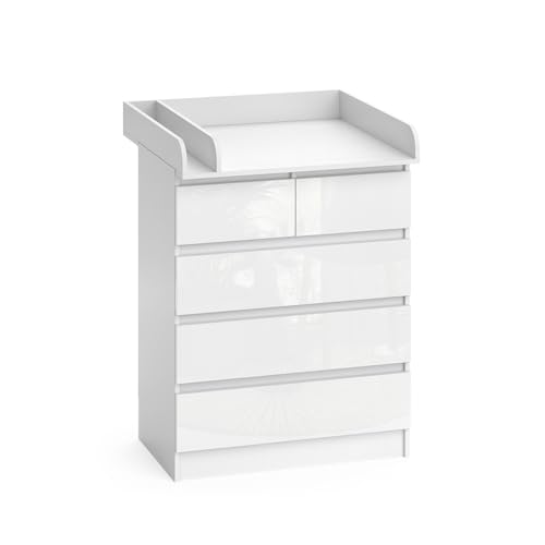 Vicco Wickelkommode Emma, Weiß, 80 x 110.2 cm mit 5 Schubladen