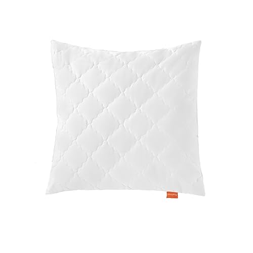 sleepling Kopfkissen Bambus 80 x 80 cm, Bezug 100% Baumwolle versteppt mit 100% Viskose (Bambus-Zellstoff), 350 gr. Füllgewicht, Ökotex, waschbar, weiß