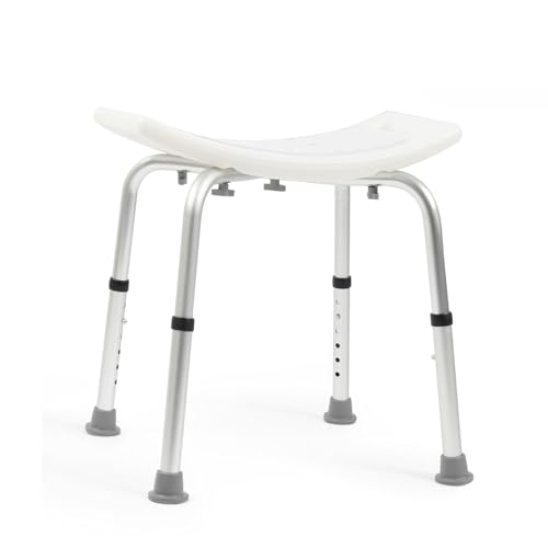 Floordirekt Duschhocker Noah Plus | Duschstuhl höhenverstellbar 37,5-49,5cm - belastbar bis 136kg - Badhocker für Senioren - Badewannenhocker - Anti-Rutsch-Gummifüße Badezimmerhocker