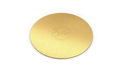 Sallys Cake Boards Gold 4 mm Stärke Aus stabilem leichten Karton mit lebensmittelecher Aluminiumbeschichtung - Kuchenunterlage, Tortenunterlage, Tortenplatten, Cakeboard (Ø 25 cm)