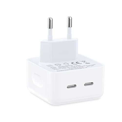 iPhone Ladegerät,35W USB C Power Adapter für iPhone 16 15 14 13 12 11,Dual USB C Charger Netzteil Schnellladegerät Stecker für iPhone 16 15 14 Pro/16 15 14 Pro Max/16 15 14 Plus/13 12 Pro Max,Google