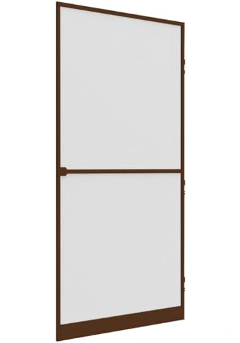 Waidmeister Fliegengitter Balkontür, Insektenschutz Tür Premium, Aluminium Rahmen, Fiberglas-Gewebe, 100 x 215 cm, in weiß,anthrazit oder braun (Braun)