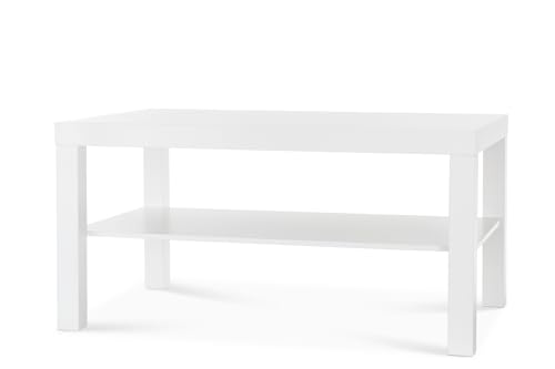 IKEA Couchtisch Lack Sofatisch Beistelltisch in 90x55x45cm - mit Zwischenablage - weiß