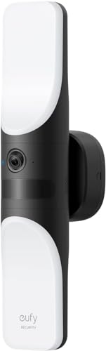 eufy Security Kabelgebundene Wall Light Cam, Sicherheitskamera für draußen, 2K Überwachung mit 1200 Lumen, KI Erkennung, IP65 Wasserschutz, Gebührenfrei (Generalüberholt)