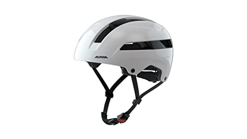 Alpina SOHO - Extrem Robuster, Leichter & Individuell Anpassbarer Urban Fahrradhelm Für Erwachsene, White Gloss, 51-56 cm