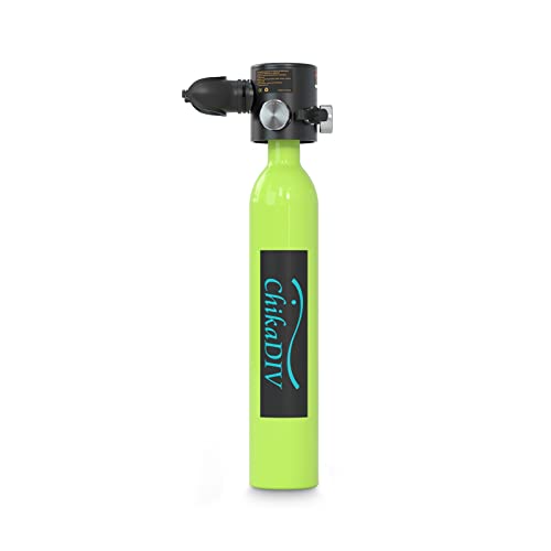 CHIKADIV Mini Tauchflasche mit 0.5 L Tauchflasche zum Mit 5 Bis 10 Minuten Tauchen Sauerstofftank Taucher Set Tauchausrüstung Tragbare Taucher ausrüstung