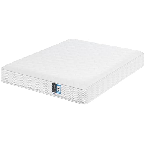 Yaheetech Matratze 160x200 cm Taschenfederkernmatratze 7 Zonen Matratzen Höhe 23 cm Ergonomisch Federkernmatratze Härtegrad H3 Einzelmatratze für Schlafzimmerbett/Weiß