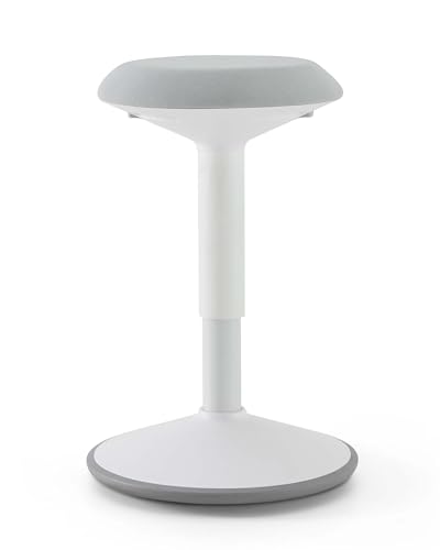 Eigentlich ergonomischer Pendelhocker weiß/grau, höhenverstellbar 54–79 cm, Bürohocker für dynamisches Arbeiten - Dein Schwinghocker für eine gesunde Körperhaltung
