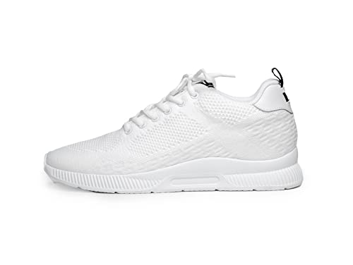 Conzuri Schuhe für Herren, stilvolle, unsichtbare Schuhe, die Ihre Körpergröße um 6,1 cm erhöhen, Aufzugsschuhe für Herren, ideal für lässige oder professionelle Einrichtungen, White Ice, 42 2/3 EU