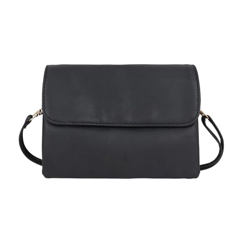 Energather Damen-Umhängetaschen, PU Leder Kleine Handtasche für Frauen und Mädchen, Mini Handtasche Damen Klein, Kleine Schultertasche mit Abnehmbarem Schultergurt für Reise, Arbeit (schwarz)