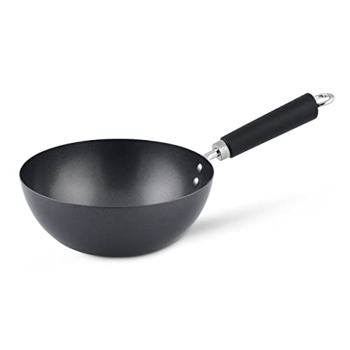 Ken Hom 20cm Carbonstahl Mini Wokpfanne Induktion mit Antihaftbeschichtung, Excellence, Hitzebeständig Griff, Spülmaschinenfest, 5 Jahre Garantie