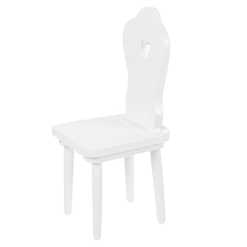 Beatifufu Doll House Chair Miniatur Holzstuhl Dekoratives Möbel Für Weißer Herzstuhl Stabilem Perfektes Zubehör Für Miniatur-innenräume