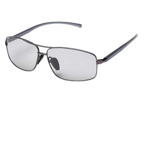 TJUTR Polarisierte Sonnenbrille Herren Photochromatisch selbsttönende Sonnenbrillen Fahrrad für UV400-Schutz Leicht AL-Mg Metallrahmen