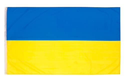 aricona Ukraine Flagge - Ukrainische Fahne 90 x 150 cm mit Messing-Ösen - Wetterfeste Fahne für Fahnenmast - 100% Polyester