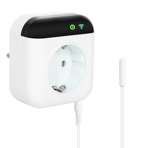 Ailao Smart Thermostat Steckdose Temperaturregler 230V WLAN Thermostat Programmierbares WiFi Thermostat Alexa Temperaturschalter Smart Voice Control Kompatibel mit Alexa und Google Assistant.