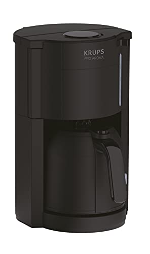 Krups Pro Aroma KM303810| Filterkaffeemaschine 1 Liter Fassungsvermögen | mit Thermokanne | 800 Watt | für 10-15 Tassen Kaffee | schwarz
