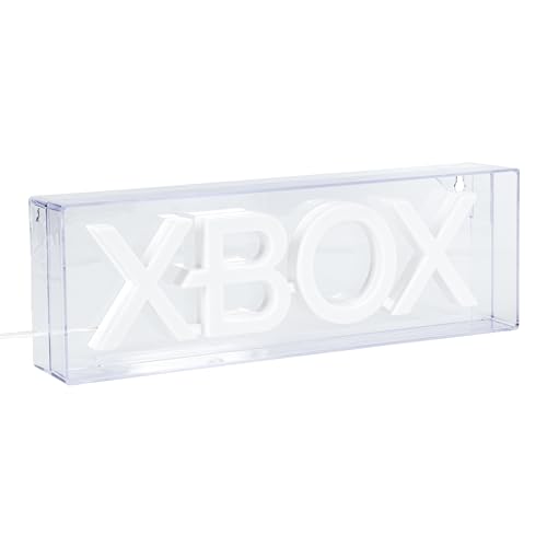 Paladone XBOX LED-Neonlicht, Freistehend oder Wandmontierbar Gaming-Schreibtischzubehör, Spielzimmer-Deko & Geschenk für Spieler, 29,7 cm breit