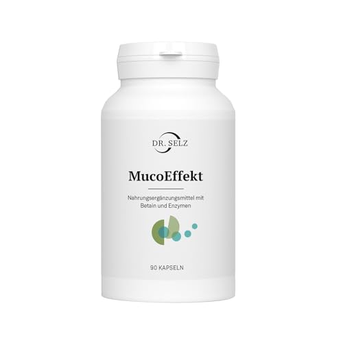 Dr. Selz MucoEffekt Kapseln zur Eiweiß- und Fettverdauung mit Protease, Lipase und Betain-HCl, laborgeprüft, 100% vegan, Premiumqualität