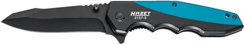 HAZET Taschenmesser 2157-3 | Outdoor Taschenmesser mit hochwertiger Edelstahl-Klinge | Aluminium-Griff mit Fingermulden für den Einsatz in Werkstatt, Industrie oder Hobby